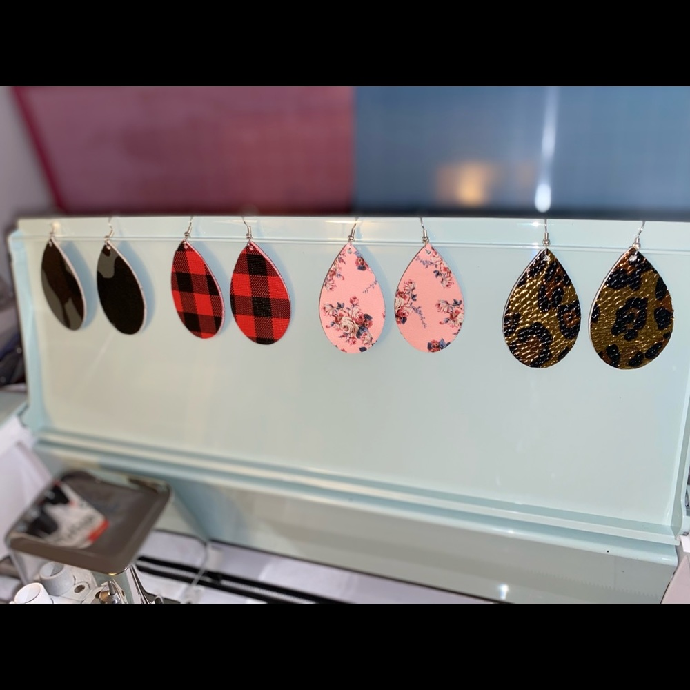 Faux leather earrings